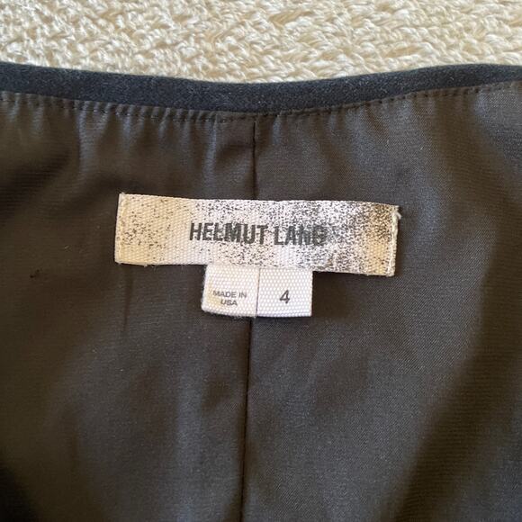 Helmut Lang Dress Womens 4 Black Velveteen Full Size Zip LBD Cocktail Evening - Picture 3 of 9